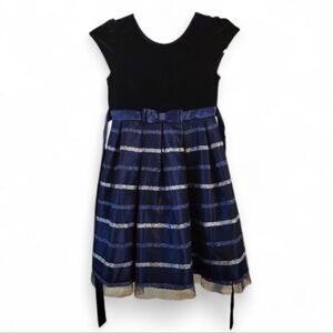 Jona Michelle Black and Blue Striped Dress